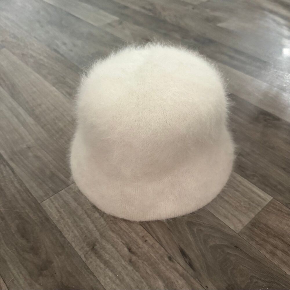 Vintage angora wool fur fuzzy coquette hat